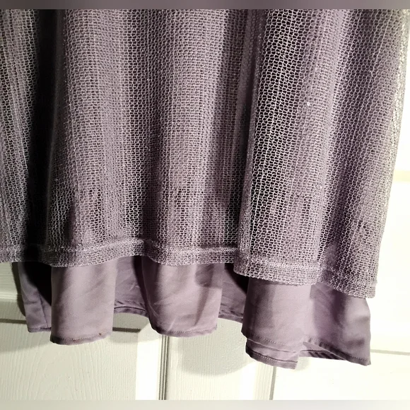 🦩SIMPLY NOELLE Plus Size Pullover Sleeveless Tunic Tank Lavender Mesh Overlay - Picture 8 of 16